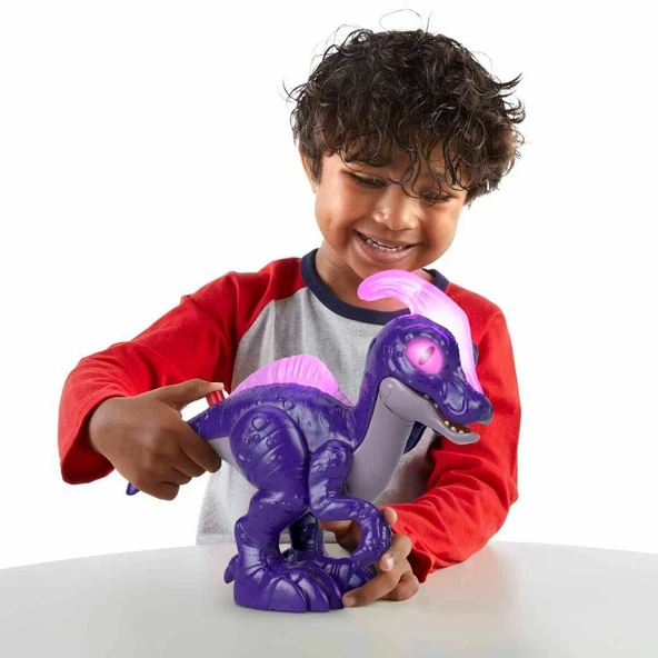 OMZ HML43 Imaginext™ Jurassic World™ Deluxe XL Parasaurlophus Kız Erkek Çocuk Oyuncak Eğitici Oyuncaklar - Resim 3