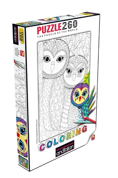 Anatolian 260 Parça Baykuş Ailesi Puzzle (Boyanabilir)