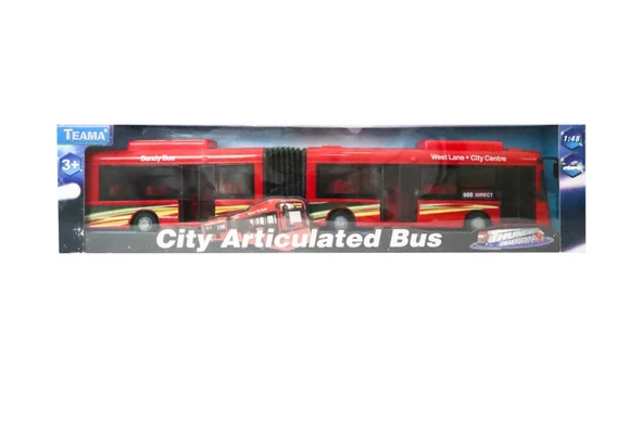 OMZ Kutulu Körüklü Kırmızı Şehir Otobüsü Kız Erkek Çocuk Oyuncak Eğitici Oyuncaklar ürün görseli 1