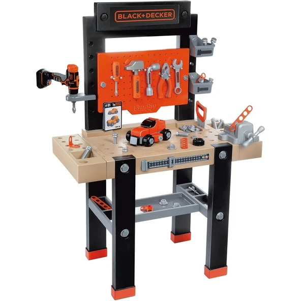 OMZ Smoby Black Decker Bricolo Ultimate Çalışma Tezgahı 360730 Kız Erkek Çocuk Oyuncak Eğitici Oyuncakla - 1