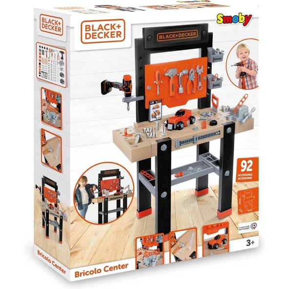 OMZ Smoby Black Decker Bricolo Ultimate Çalışma Tezgahı 360730 Kız Erkek Çocuk Oyuncak Eğitici Oyuncakla - 2