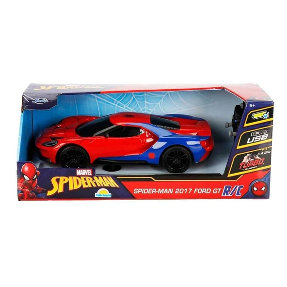 OMZ 7038 1:16 Marvel Spiderman 2017 Ford GT USB Şarjlı Uzaktan Kumandalı Araba Kız Erkek Çocuk Oyuncak E ürün görseli