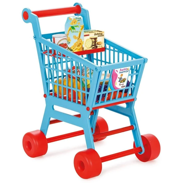 OMZ 07 608 Pratik Market Arabası Kız Erkek Çocuk Oyuncak Eğitici Oyuncaklar ürün görseli 1