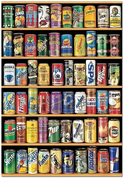 Educa 1500 Parça İçecek Kutuları Karton Puzzle - 14446 - Cans