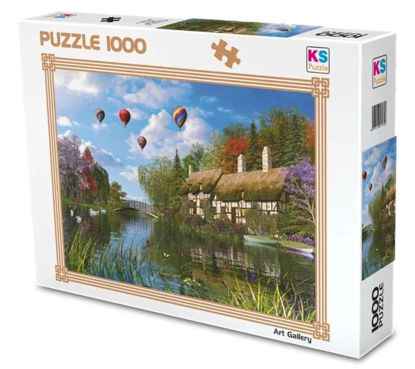 Ks Games 1000 Parça Old River Cottage Puzzle - Resim 2