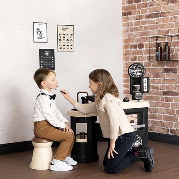 OMZ Smoby Berber Dükkanı 320243 Kız Erkek Çocuk Oyuncak Eğitici Oyuncaklar - Resim 3