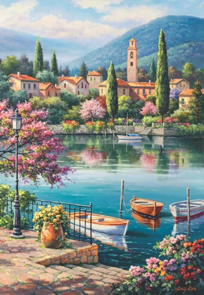 Anatolian Gölde Akşamüstü 500 Parça Puzzle (Village Lake Afternoon)