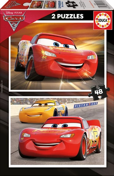 Cars 3 2x48 Parça Çocuk Puzzle (Educa 17177)