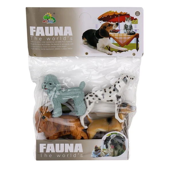 OMZ MG7-006A PVC Köpek Hayvan Seti 4'lü -Kidmar Oyuncak Kız Erkek Çocuk Oyuncak Eğitici Oyuncaklar ürün görseli