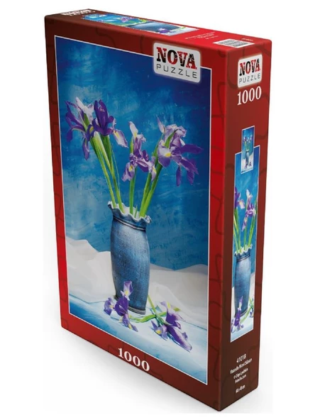 Nova 1000 Parça Vazoda Mavi Süsen (İris) Puzzle - Olga Lyubkin - Resim 2