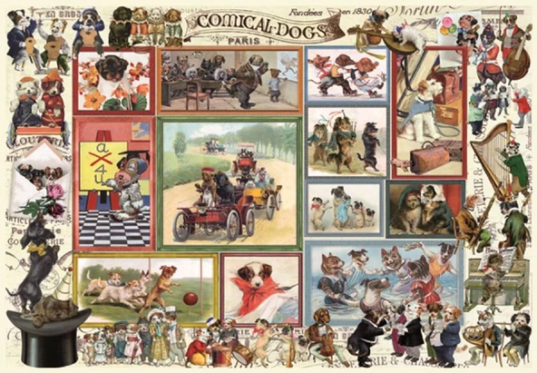 Anatolian 2 x 500 Parça Sevimli Kediler - Komik Köpekler Puzzle - 3611 - 2