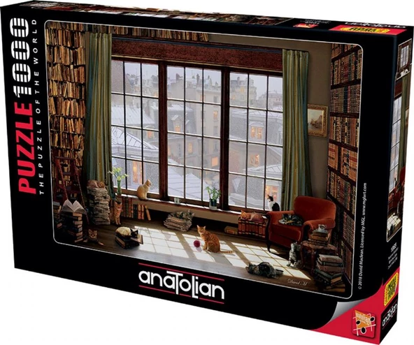 Anatolian 1000 Parça Pencere Kedileri Puzzle - David Maclean - Resim 2