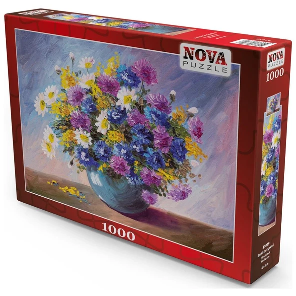 Nova 1000 Parça Renkli Kır Çiçekleri Puzzle - 41019 - 2