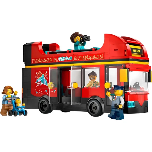 OMZ LEGO City Kırmızı İki Katlı Gezi Otobüsü 60407 Kız Erkek Çocuk Oyuncak Eğitici Oyuncaklar ürün görseli