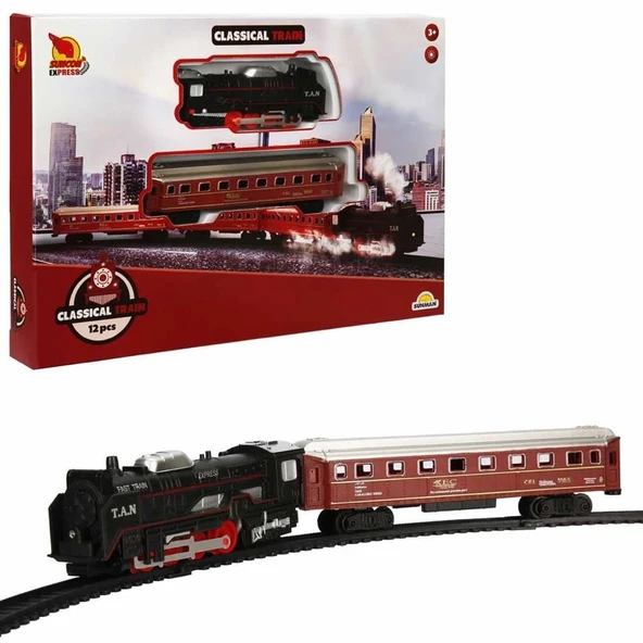 OMZ S02005070 TREN SET 14 PRÇ KÇK IŞIKLI -SUN Kız Erkek Çocuk Oyuncak Eğitici Oyuncaklar - Resim 2