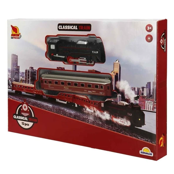 OMZ S02005070 TREN SET 14 PRÇ KÇK IŞIKLI -SUN Kız Erkek Çocuk Oyuncak Eğitici Oyuncaklar - Resim 3