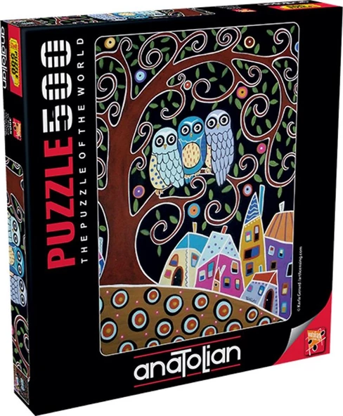 Anatolian 500 Parça Üç Baykuş Puzzle - Karla Gerard - Resim 2