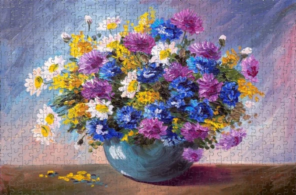 Nova 1000 Parça Renkli Kır Çiçekleri Puzzle - 41019 - 3