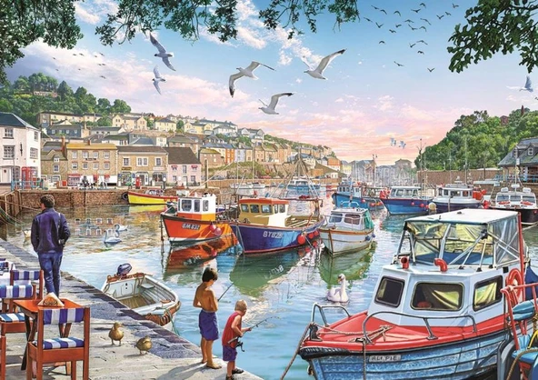 Art 1000 Parça Limandaki Küçük Balıkçılar Puzzle