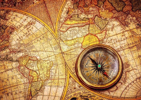 Nova 1000 Parça Eski Dünya Haritası ve Pusula Puzzle - 3