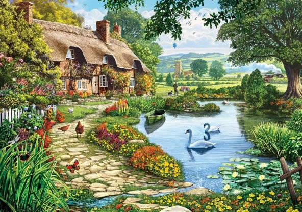 KS Games 1500 Parça Puzzle - Göl Kenarındaki Yaşam - Steve Crips - 1