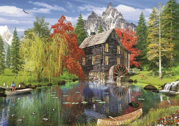 Art 4550 Değirmen Kenarında Balık Avı 1500 Parça Puzzle - 1