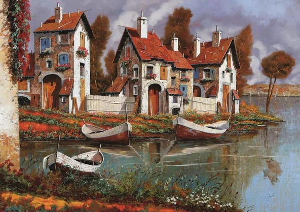 Art 1000 Parça Cerchio Evleri İtalya Puzzle - 4232