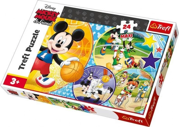 Trefl 24 Parça Mickey Mouse Spor Zamanı Maxi Boy Çocuk Puzzle