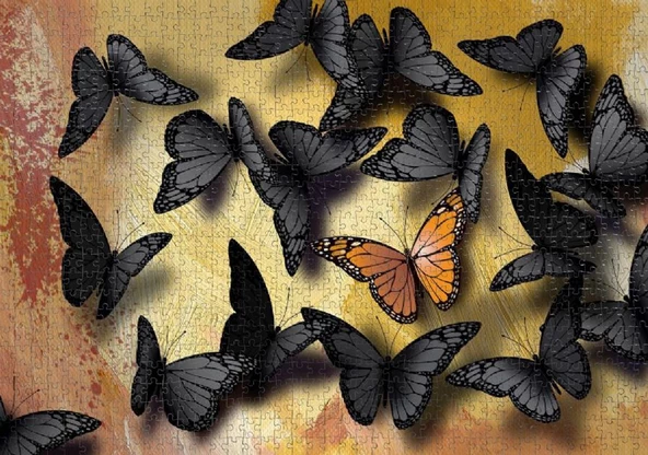 Nova 1000 Parça Benzersiz Olmak Puzzle - Kelebekler - Resim 3