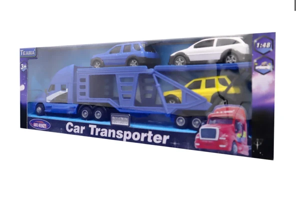 OMZ Araç Taşıyıcı Plastik Mavi Tır Kız Erkek Çocuk Oyuncak Eğitici Oyuncaklar - Resim 2