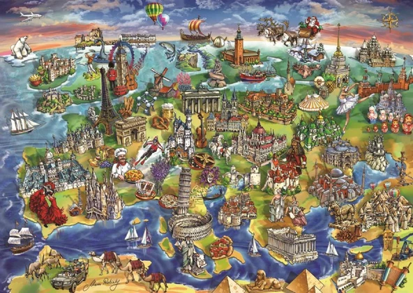 Anatolian 1500 Parçalık Avrupa Haritası Puzzle - 4557