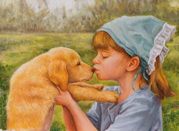 Nova Puzzle 1000 Parça Köpek ve Küçük Kızın Sevgisi