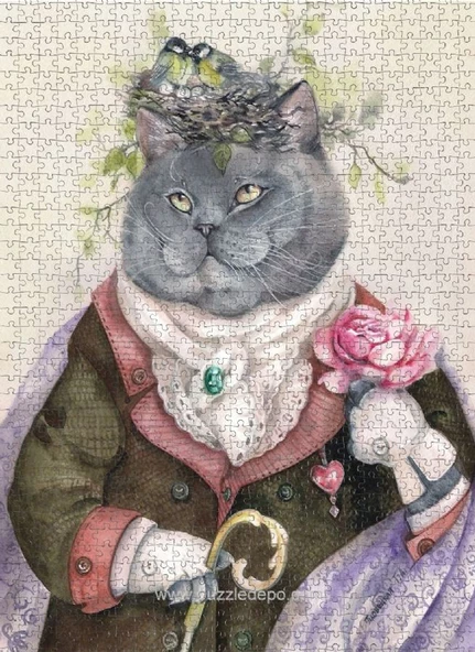 Nova Puzzle 1000 Parça Şair Ruhlu Sosyetik Kedi - Tatiana Plovetskaya - Resim 3