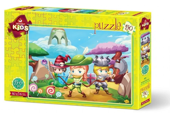 Art Puzzle Kids - 50 Parça Üç Küçük Kahraman Çocuk Puzzle