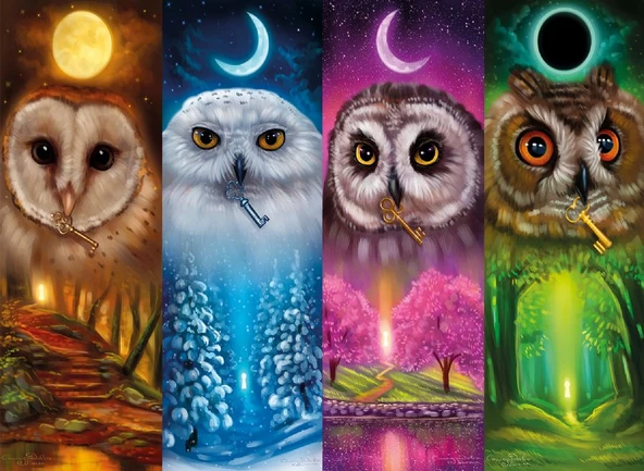 Nova Puzzle Dört Mevsim Baykuşlar - 1000 Parça Puzzle