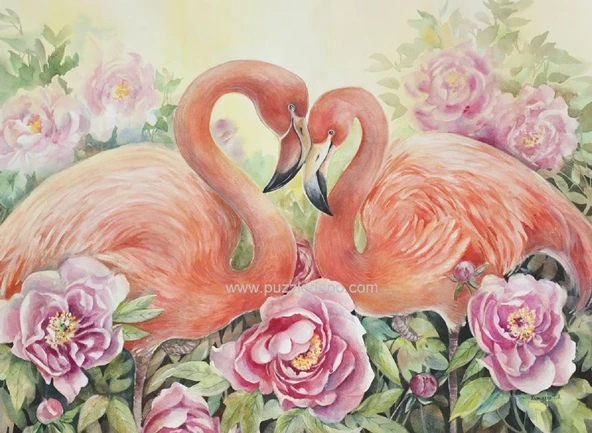 Nova 41104 İki Aşık Flamingo Puzzle - 1000 Parçalı