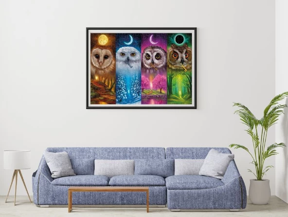 Nova Puzzle Dört Mevsim Baykuşlar - 1000 Parça Puzzle - Resim 4