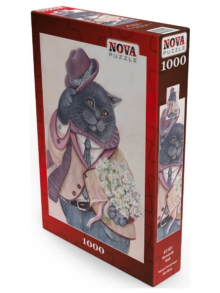 Nova 1000 Parça Puzzle - Romantik Kedi - Tatiana Plovetskaya - Resim 2