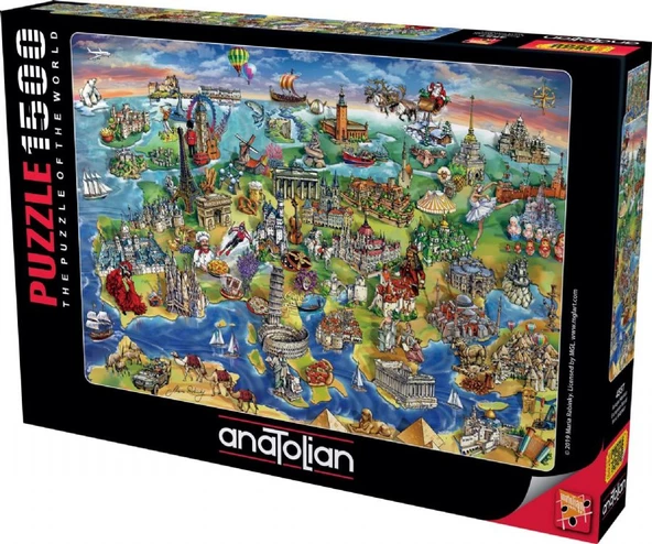 Anatolian 1500 Parçalık Avrupa Haritası Puzzle - 4557 - Resim 2