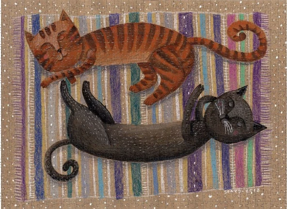 Nova 1000 Parça Uykudaki İki Kedi Puzzle - Sofya Saburova - Resim 3