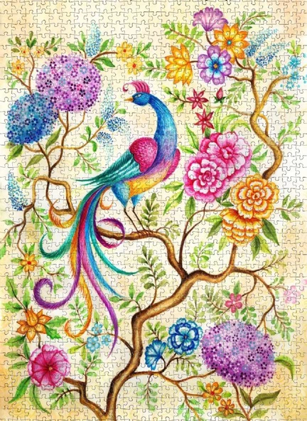 Nova Peri Bahçesinde Mutluluk Kuşu Puzzle - 1000 Parçalık - Resim 3