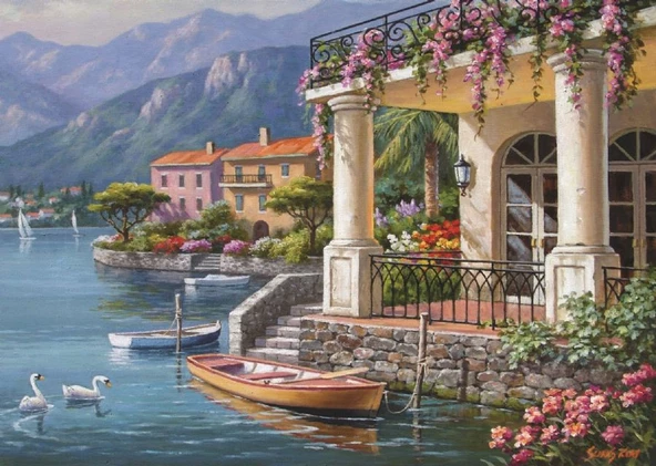 Anatolian 3000 Parça Körfezdeki Villa Puzzle - 4915