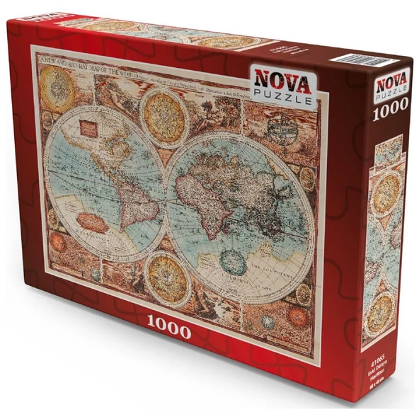 Nova Puzzle 1000 Parça 1626 Eski Dünya Haritası - Andrey Burmakin - Resim 2