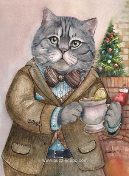 Nova 1000 Parça Sosyetik Kedi, Şömine Keyfi Puzzle ürün görseli