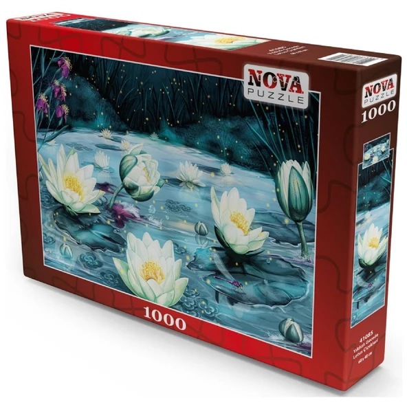 Nova Puzzle 1000 Parça Yıldızlı Gecede Lotus Çiçekleri - Resim 2