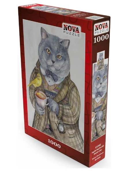 Nova İngiliz Beyefendisi Akşam Çayı 1000 Parça Puzzle (Kedi Puzzle) - Resim 2