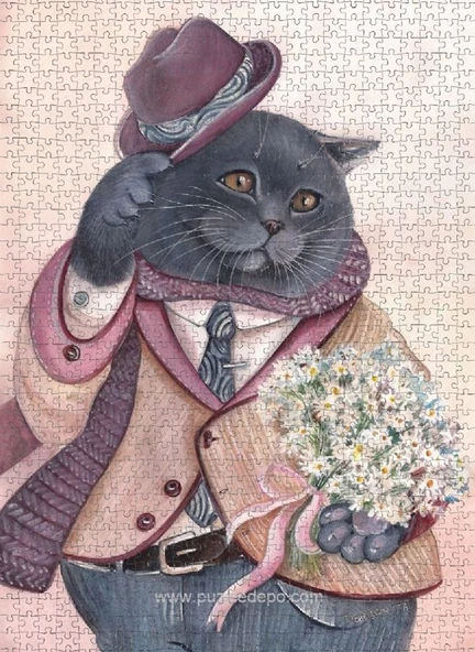 Nova 1000 Parça Puzzle - Romantik Kedi - Tatiana Plovetskaya - Resim 3