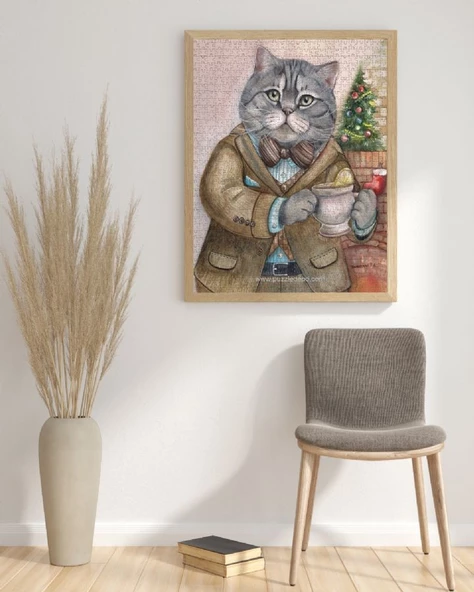 Nova 1000 Parça Sosyetik Kedi, Şömine Keyfi Puzzle - Resim 4