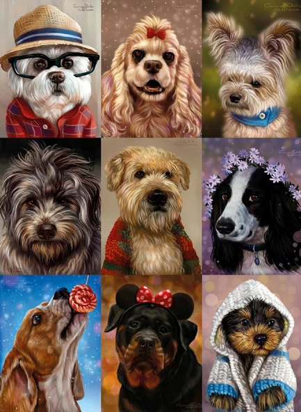 Nova 1000 Parça Sevimli Köpekler Kolajı Puzzle