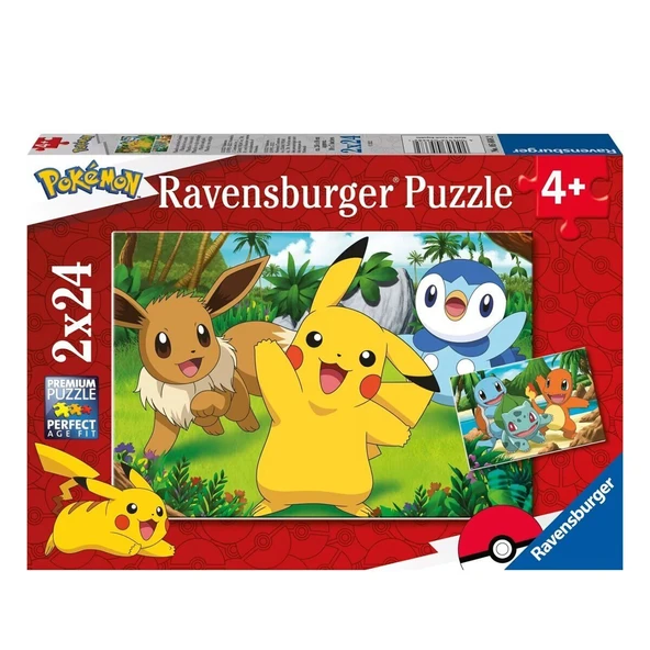 OMZ 56682 Pokemon 2x24 parça Ravensburger Puzzle Kız Erkek Çocuk Oyuncak Eğitici Oyuncaklar ürün görseli